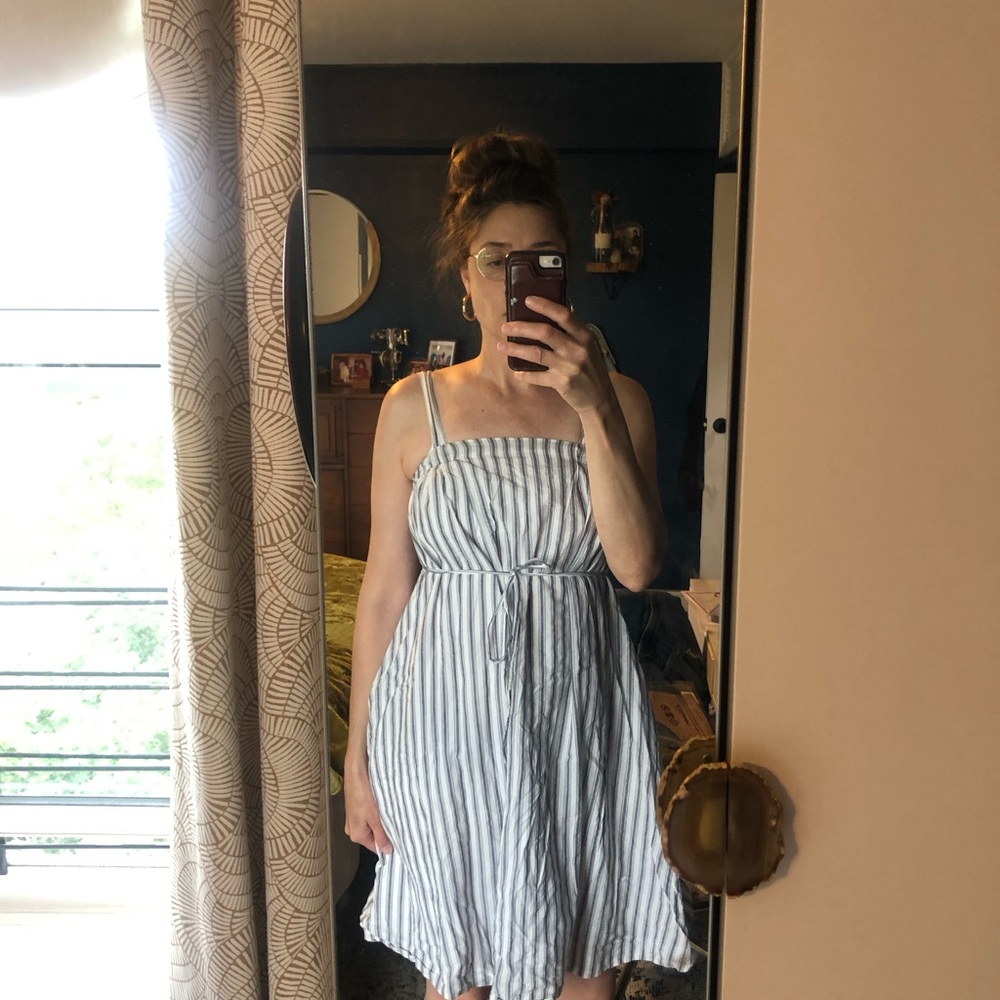 GAP Blue and White plus lilac stripes summer dress